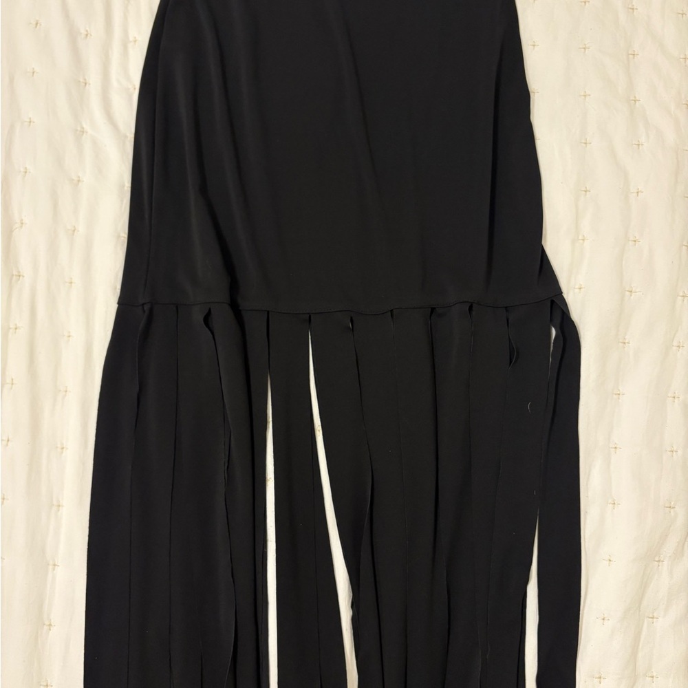 Zara Black Fringe Midi Skirt - Picture 3 of 3
